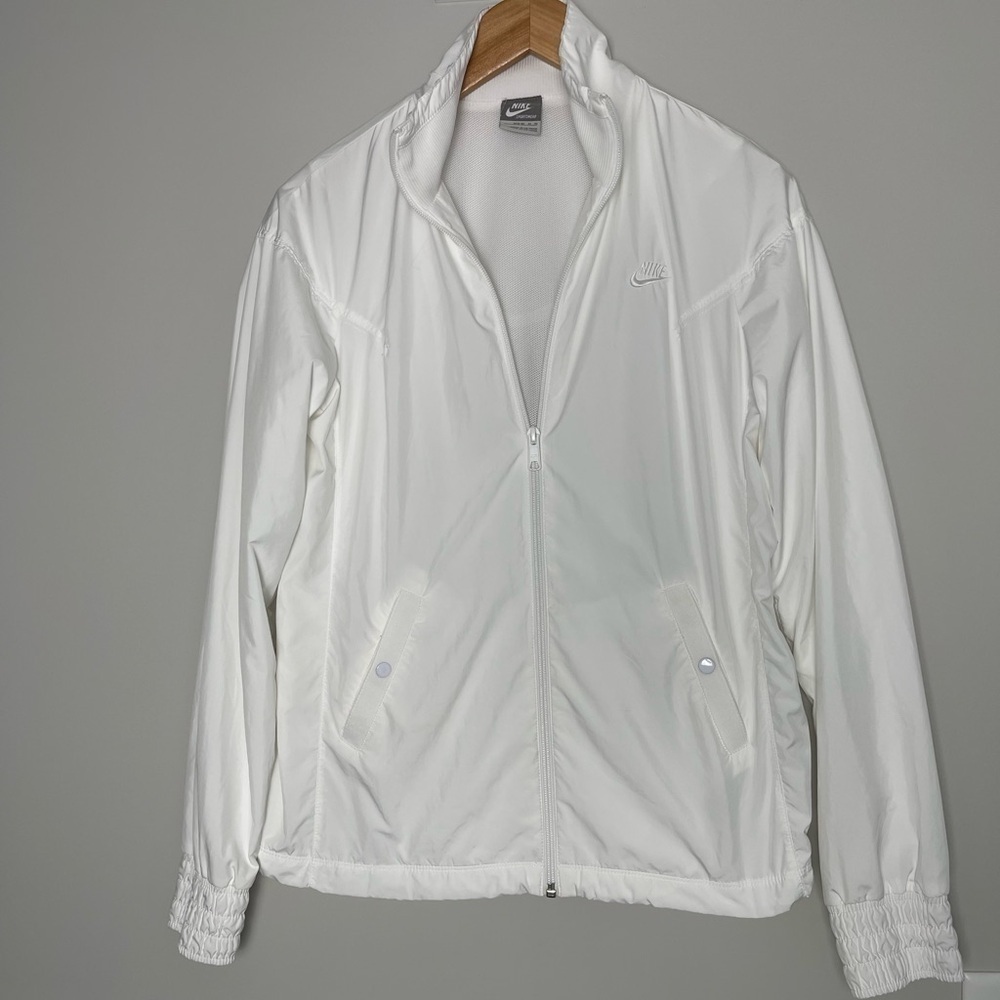 🚩Final Sale 
Nike | Crisp White Full Zip Track Jacket Running Outdoors Athletic